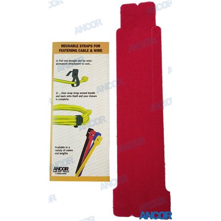 ABRAZADERA VELCRO  20CM ROJO