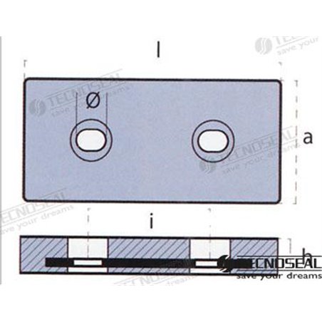 ANODO RECTANGULAR ZINC 210x100x32MM