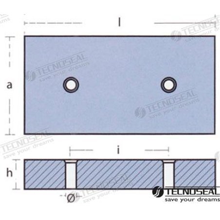 ANODO RECTANGULAR ZINC 200X100X30MM