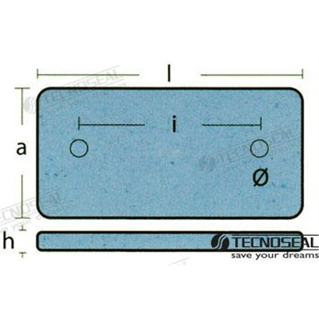 ANODO CALDAIA ZINC 300X150X20MM