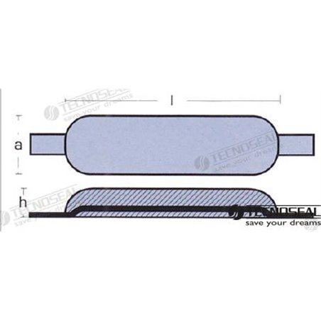 ANODO OVAL ZINC 300X25X5MM 2,2KG