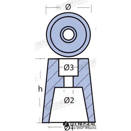 ANODO RADICE ZINC EJE 45MM 0,85KG