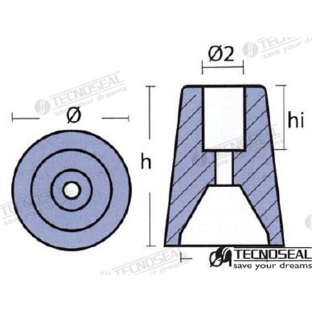 ANODO FERRETI ZINC EJE 55
