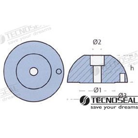 ANODO J-PROP ZINC Ø 60MM 0,36KG