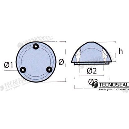 ANODO HELICE VARIPROP 95 Ø 56MM ZINC