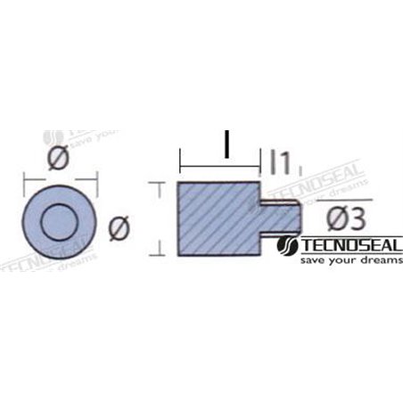 ANODO YANMAR BARRA MOTOR ZINC Ø 30MM