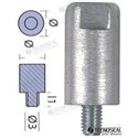 ANODO YANMAR BARRA MOTOR ZINC Ø 20MM