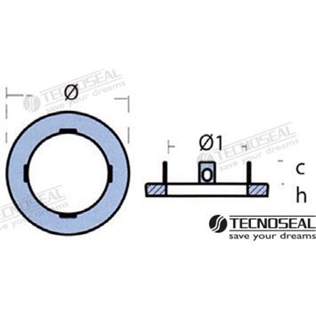 ANODO KAMEWA COLLAR ZINC Ø 160MM
