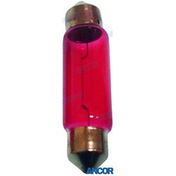BOMBILLA FESTOON ROJA  12V, 10W,