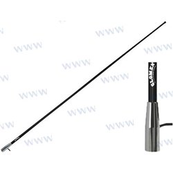 ANTENA AM/FM 1,5m NEGRA ROSCA CROMADA