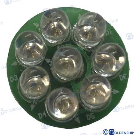 BOMBILLA 8 LEDS AZUL 12V