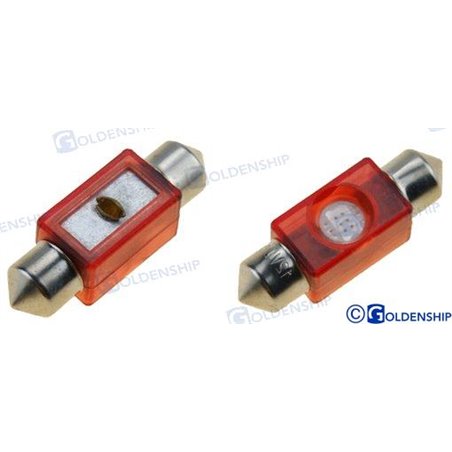 BOMBILLA PLATON 30X10MM ROJO