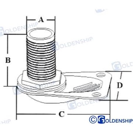 TOMA AGUA C/PASACASC. 1-1/4"  INOX