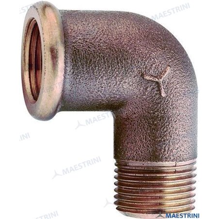 CODO MACHO/HEMBRA 90º BRONCE 3/8"