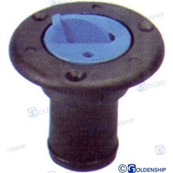 TOMA DE CUBIERTA "GAS" 38 mm NEGRO