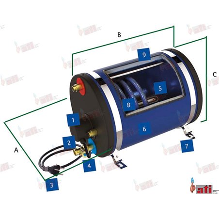 CALENTADOR AGUA VITRIFICADO 45 l. - 1250