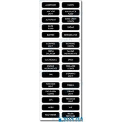 ETIQUETAS FONDO NEGRO 36X11 MM.